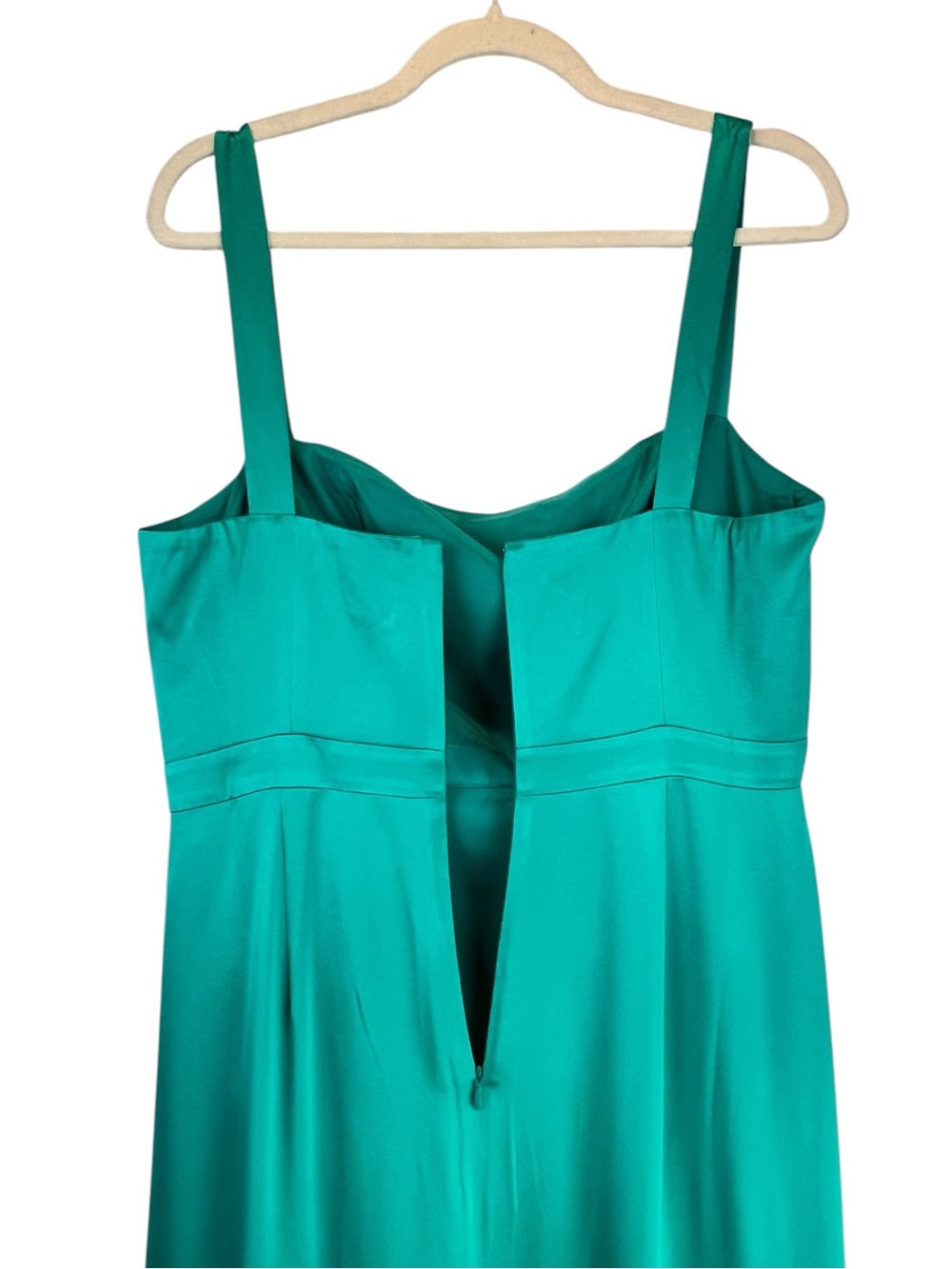 J. Crew Collection Elegant Fitted Flare-Hem Midi Dress in Luster Crepe Green 10 - Picture 8 of 13